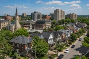 Guelph Real Estate Market Update May 2026 - Vista amplia de la ciudad soleada